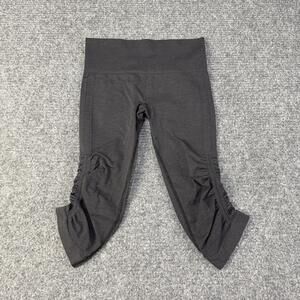 Lululemon Leggings Womens Small Gray Capri Crop Yoga Pants Ruched High Waist 2/4